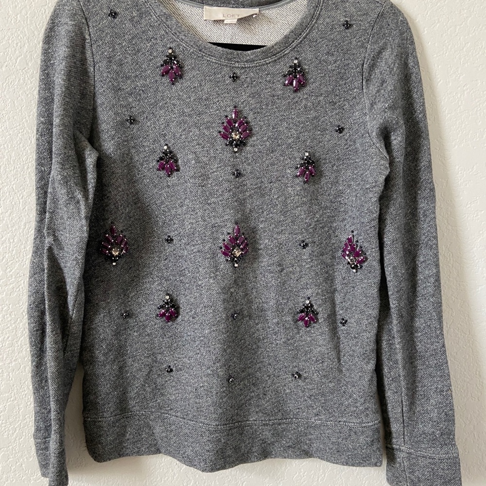 Loft Embellished Rhinestone sweatshirt size XS